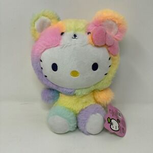 NWT Hello Kitty Rainbow Tie Dye‎ Plush Toy Fiesta Sanrio Stuffed Animal 9.5"